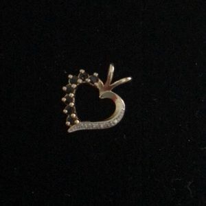 Heart Pendant Sapphires/Diamond Accents 925